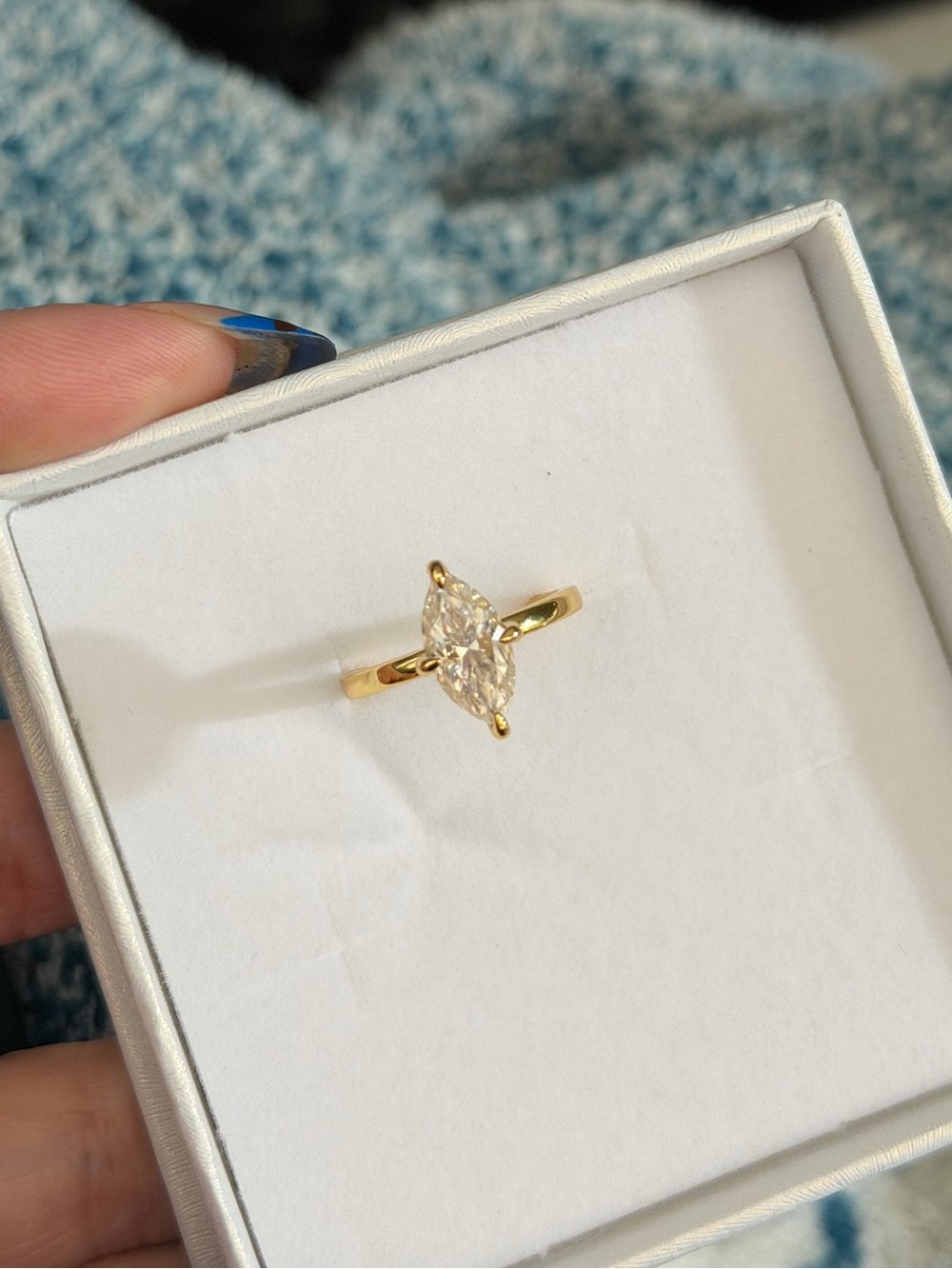 Marquise Cut Solitaire Moissanite Ring (2.00 CT)
